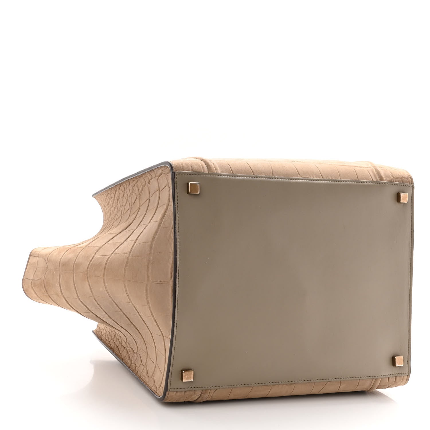 Celine Crocodile Embossed Nubuck Phantom Luggage Beige 4 of 12