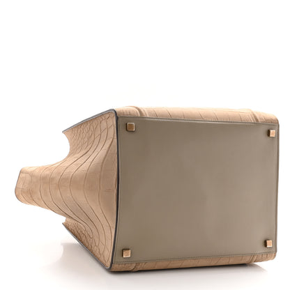 Celine Crocodile Embossed Nubuck Phantom Luggage Beige 4 of 12