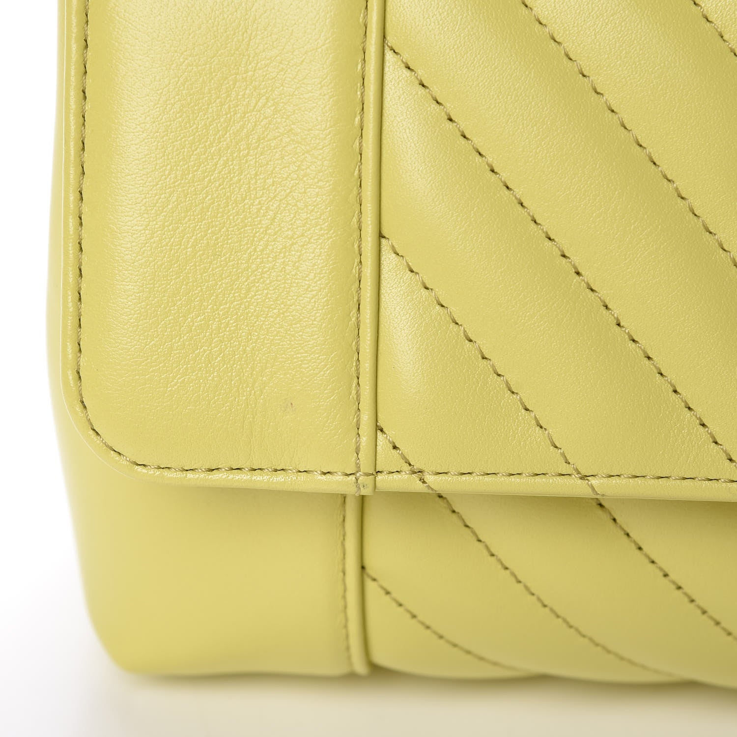 Chanel Calfskin Chevron Quilted Flap Yellow 10 of 10