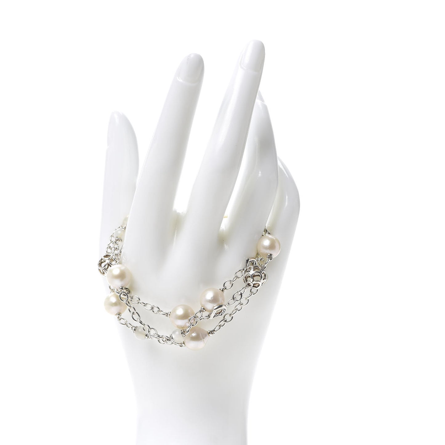 Sterling Silver 18k Yellow Gold Pearl Moonstone Ruby Naga Dragon Three Strand Bracelet