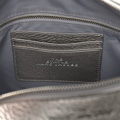Marc Jacobs Metallic Grained Calfskin Quilted Double Stitched The Status Shoulder Bag Platinum 6 of 13