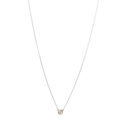 Tiffany 18K Rose Gold Diamond .11ct Elsa Peretti Diamonds by the Yard Pendant Necklace 1 of 6