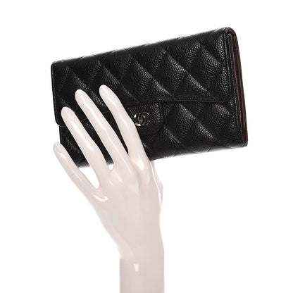 Chanel Caviar Quilted Large Flap Wallet Black 2 of 9