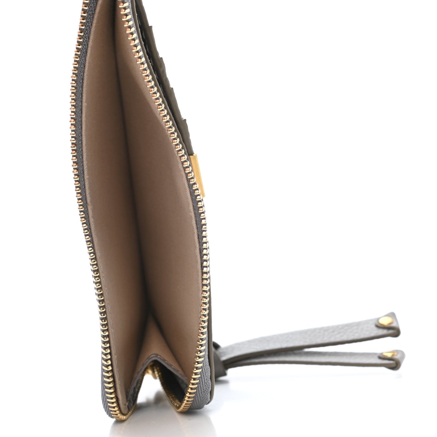 Grained Calfskin Medium Marcie Zip Card Holder Cashmere Grey