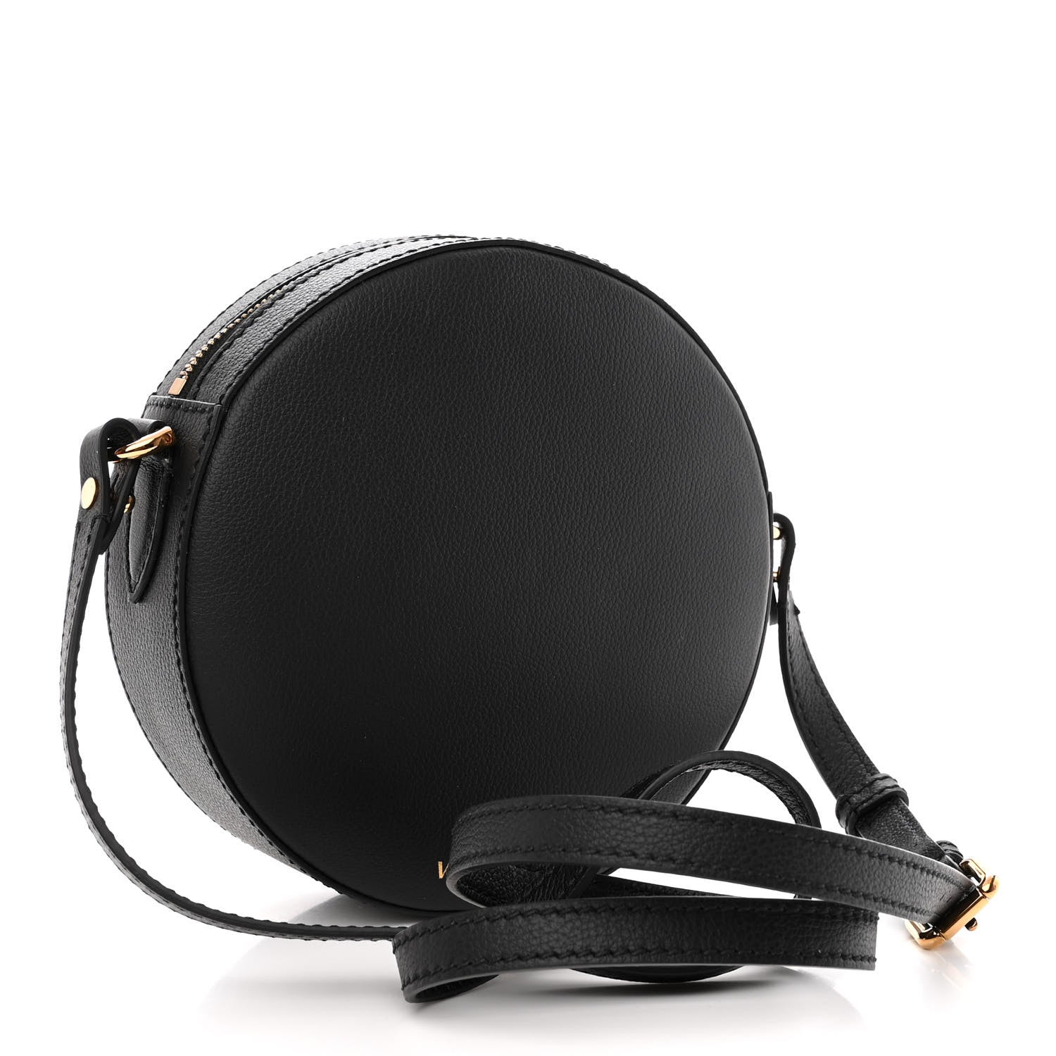 Versace Grained Calfskin Mini La Medusa Disco Round Crossbody Bag Black 3 of 8