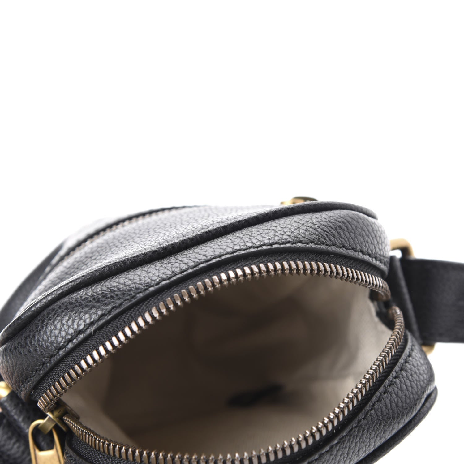 Gucci Grained Calfskin Mini Logo Messenger Bag Black 5 of 10