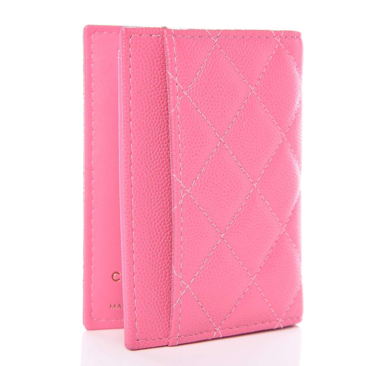 Chanel Caviar Quilted Card Holder Wallet Pink 3 of 8