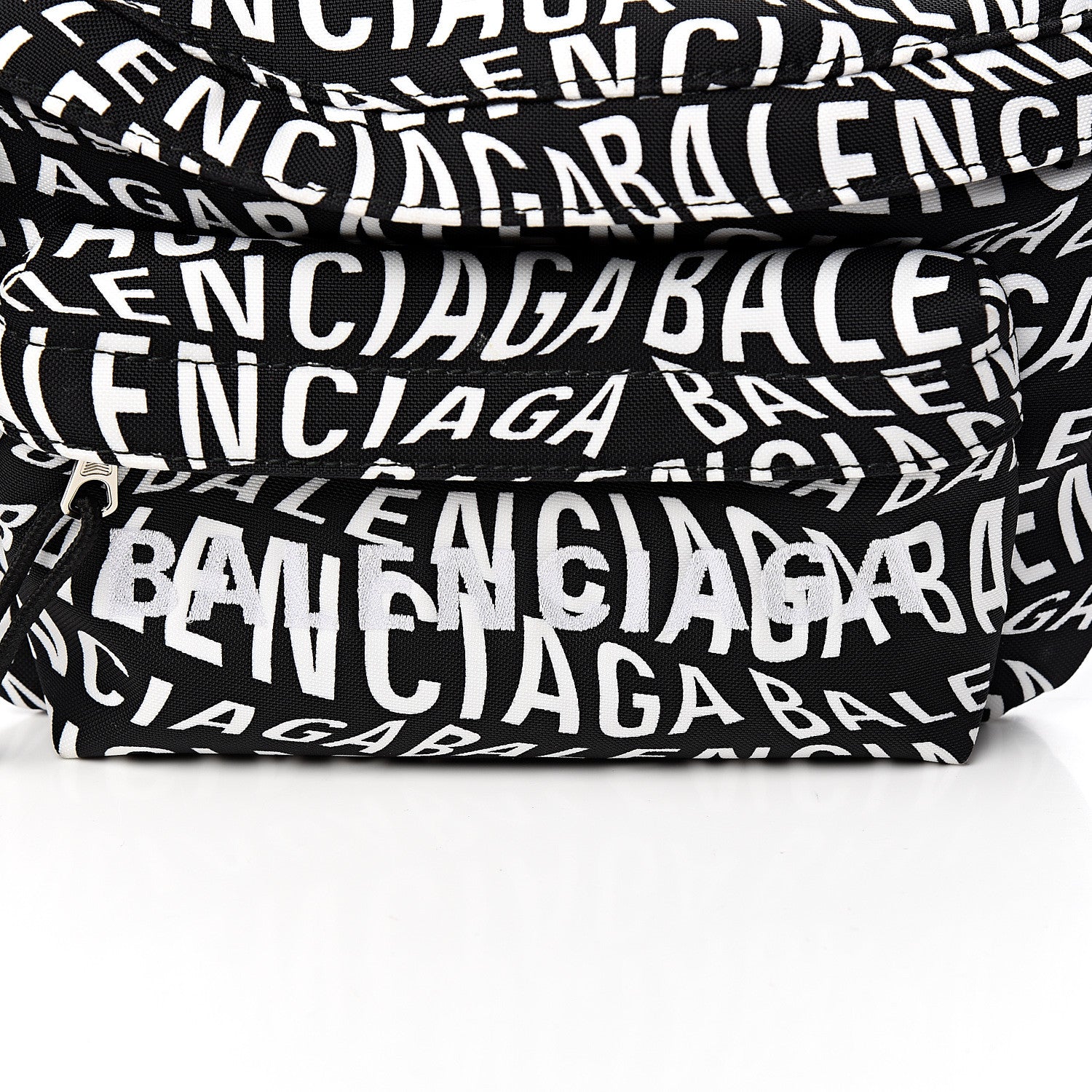 Balenciaga Nylon Wave Logo Print Wheel Beltpack Black White 9 of 9