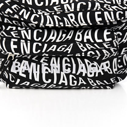 Balenciaga Nylon Wave Logo Print Wheel Beltpack Black White 9 of 9