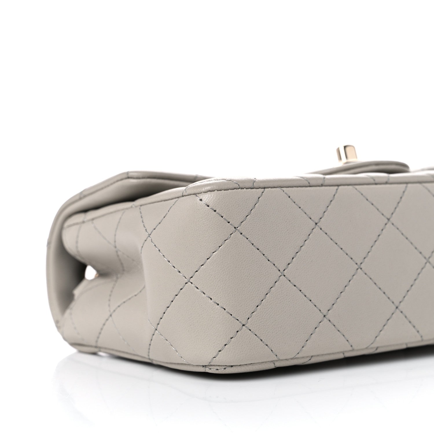 Chanel Lambskin Quilted Mini Rectangular Flap Grey 8 of 10