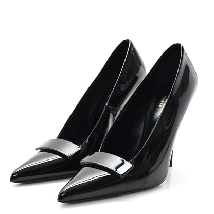 Saint Laurent Patent Calfskin Kayla 110 Pumps 39 Black 4 of 9