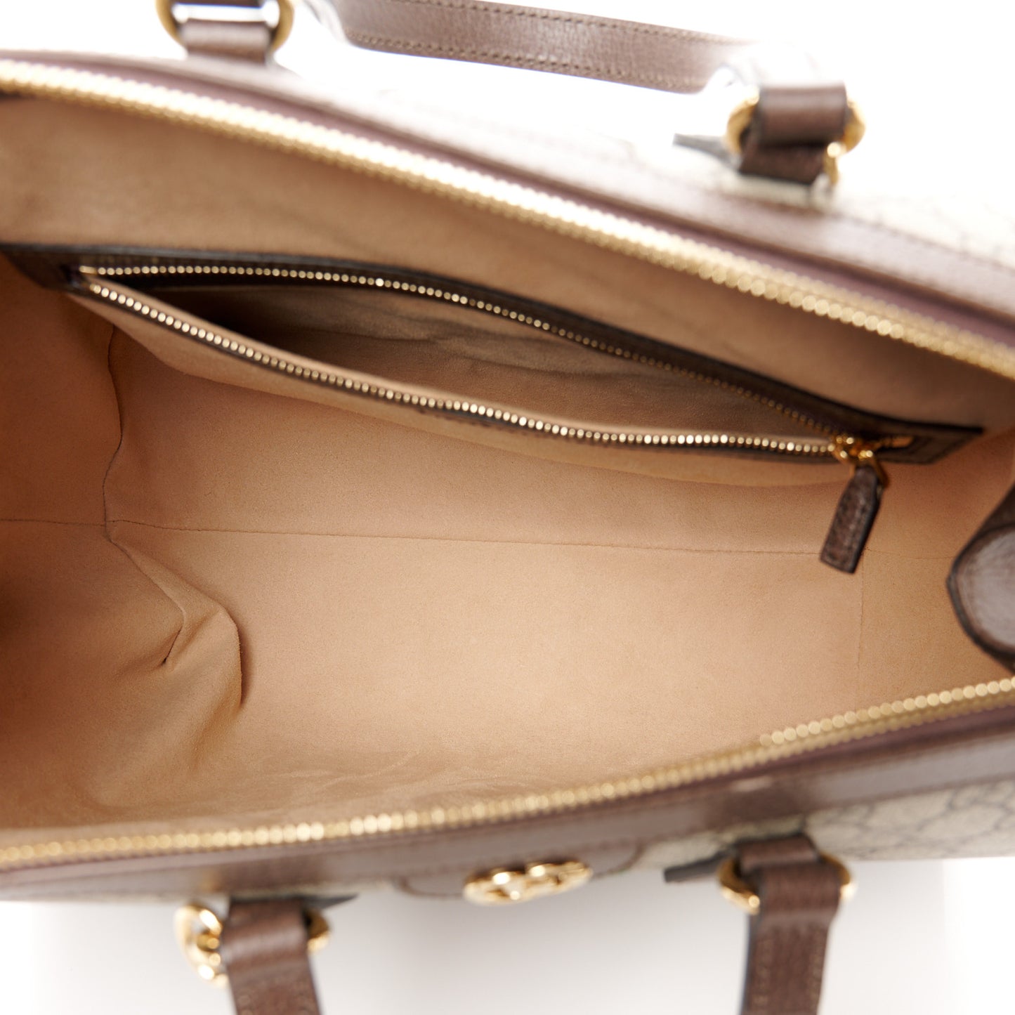 GG Supreme Monogram Web Medium Ophidia Tote Bag Brown