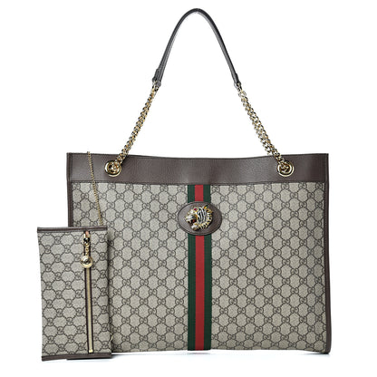Gucci GG Supreme Monogram Large Rajah Chain Tote Beige New Acero 1 of 10