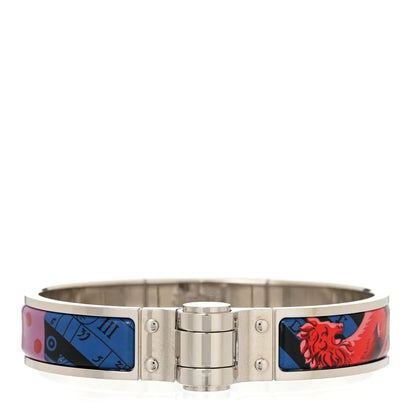 Hermes Enamel Printed Narrow Charniere Astrologie A Pois Hinged Bracelet S  Surnaturel 1 of 6