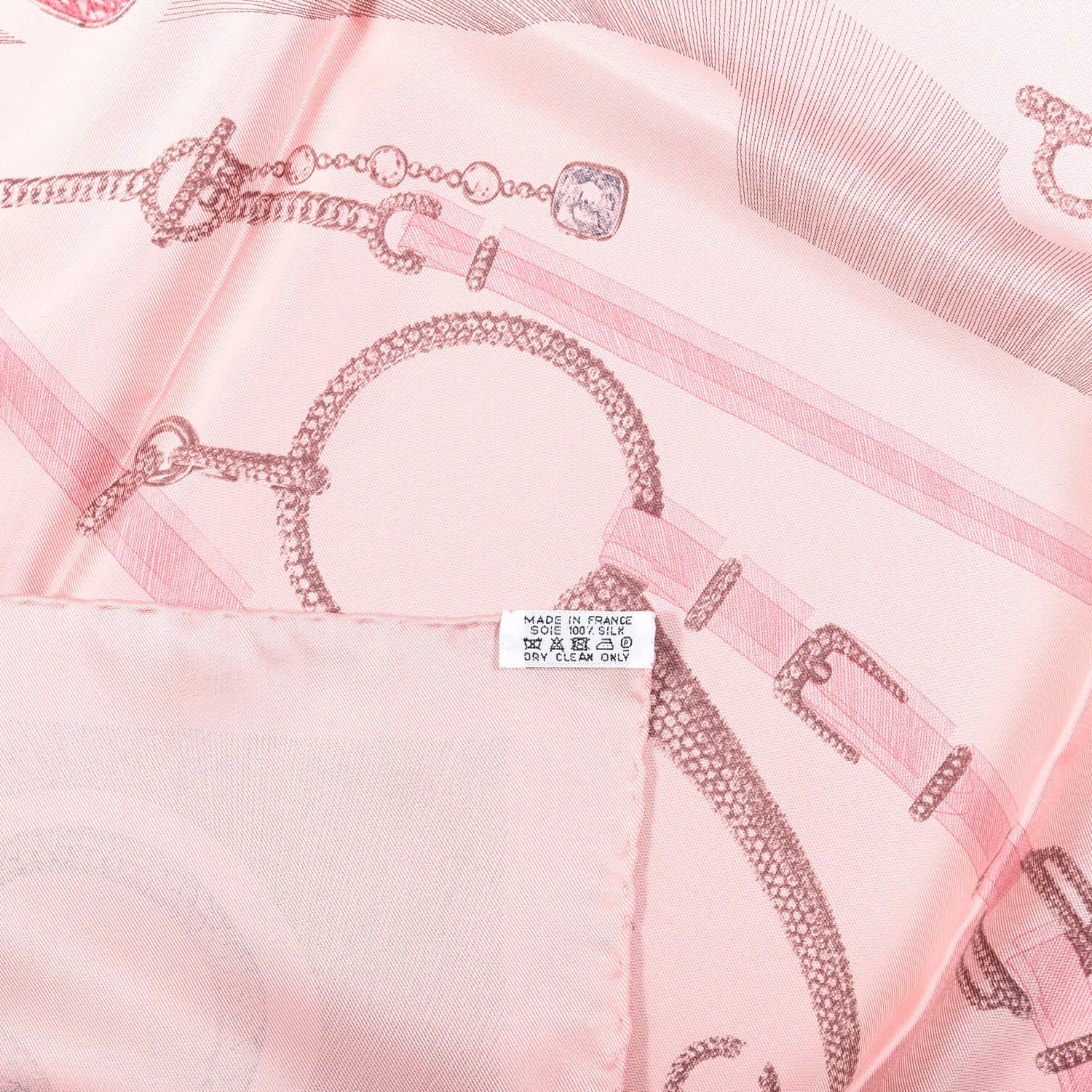 Hermes Silk Our Line Etude Pour Une Parure De Gala Scarf 90 Rose Ballerine Taupe Framboise 3 of 3