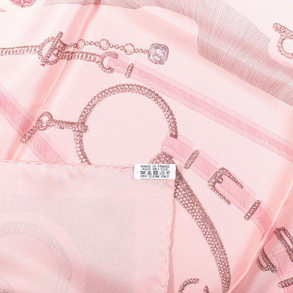 Hermes Silk Our Line Etude Pour Une Parure De Gala Scarf 90 Rose Ballerine Taupe Framboise 3 of 3