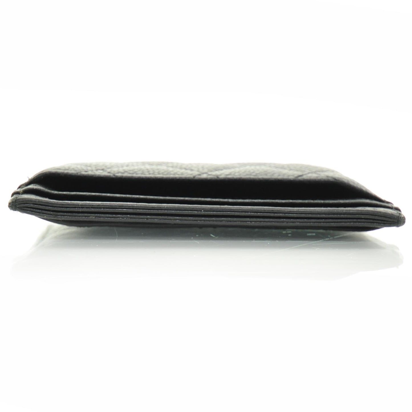 Caviar Quilted Card Holder Black