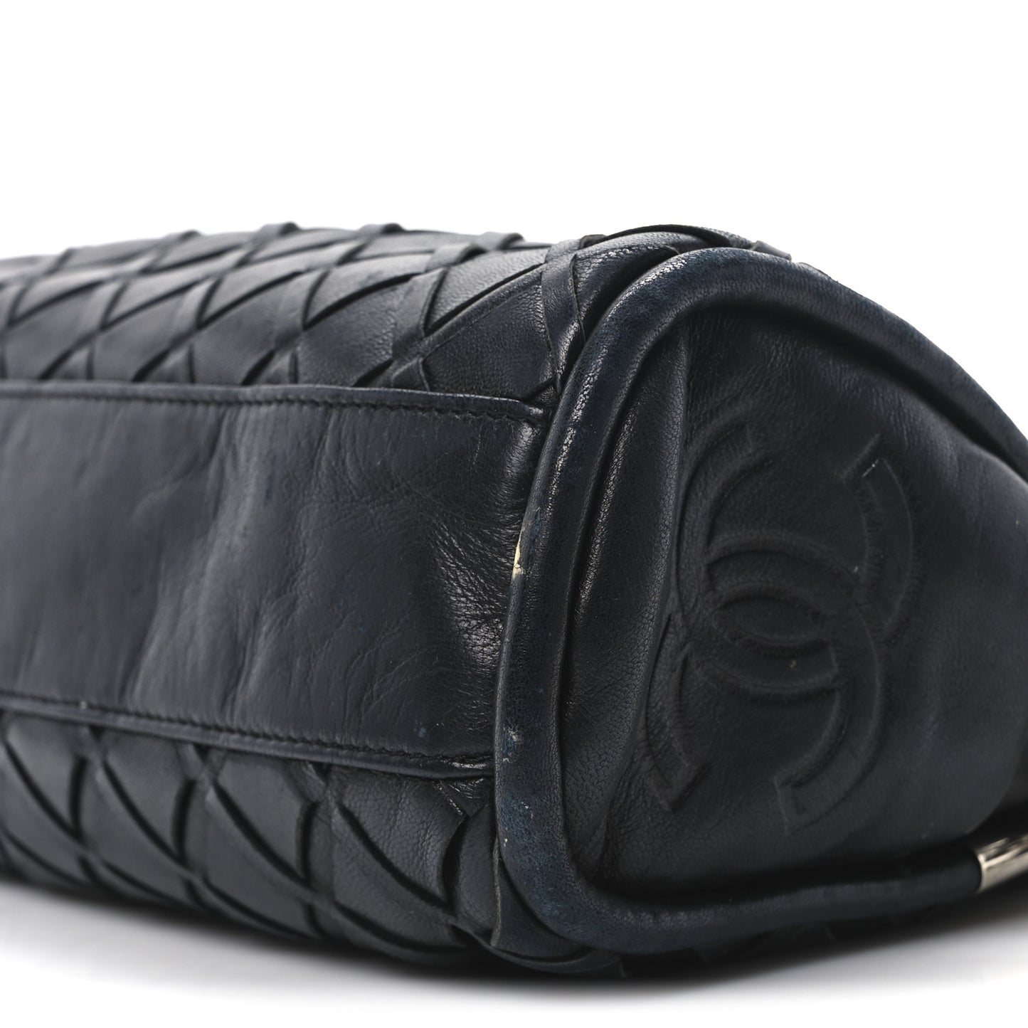 Lambskin Woven Small Ultimate Soft Sombrero Hobo Black
