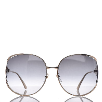 Gucci Metal Oversized Round Frame GG0225S Sunglasses Gold 3 of 7