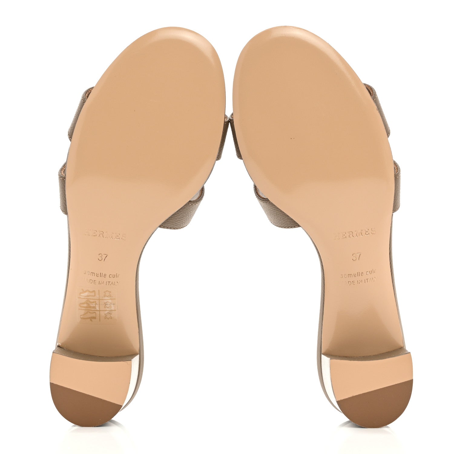 Hermes Epsom Oasis Sandals 37 Etoupe 1617226 – FASHIONPHILE