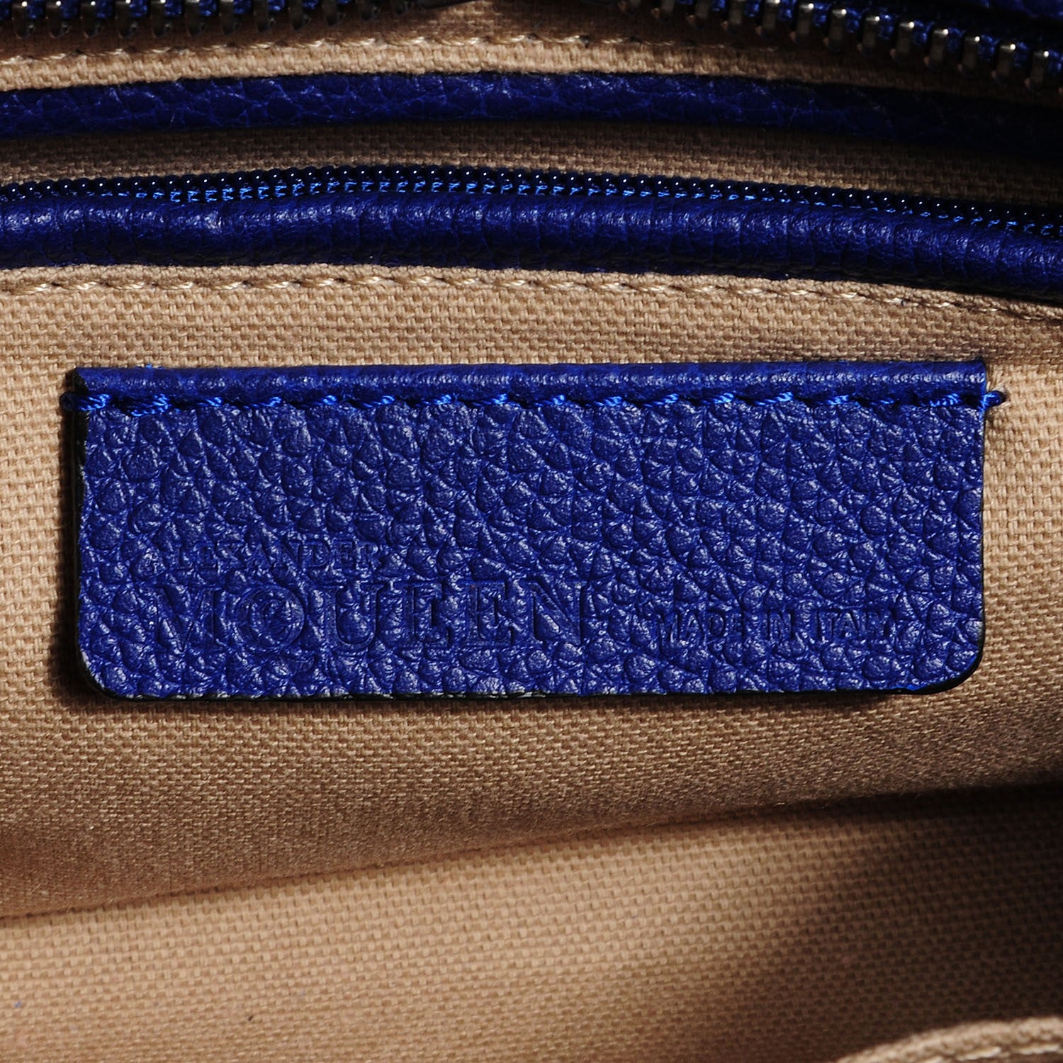 Alexander McQueen Pebbled Calfskin Mini Padlock Ultramarine Blue 6 of 8
