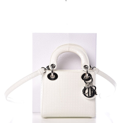 Christian Dior Patent Micro-Cannage Mini Lady Dior White 11 of 12
