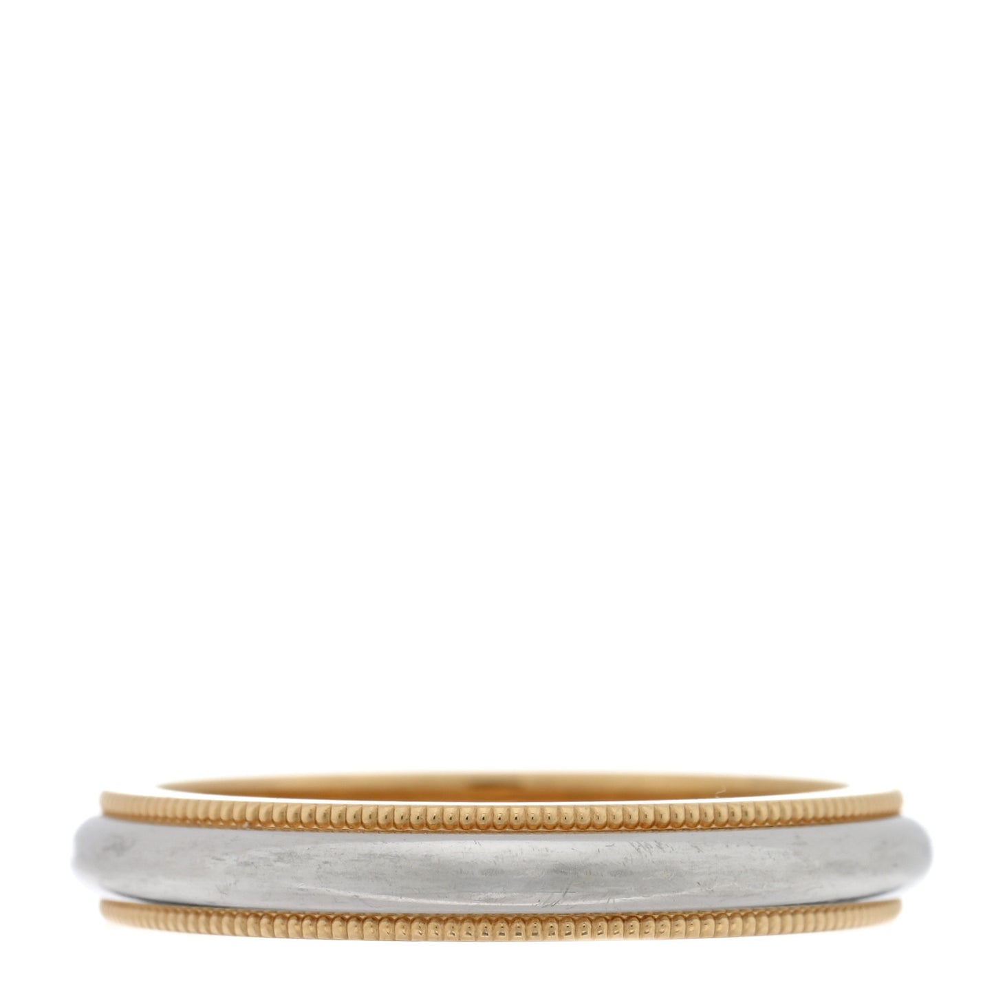 Platinum 18K Yellow Gold 3.5mm Together Milgrain Wedding Band Ring 55 7.25