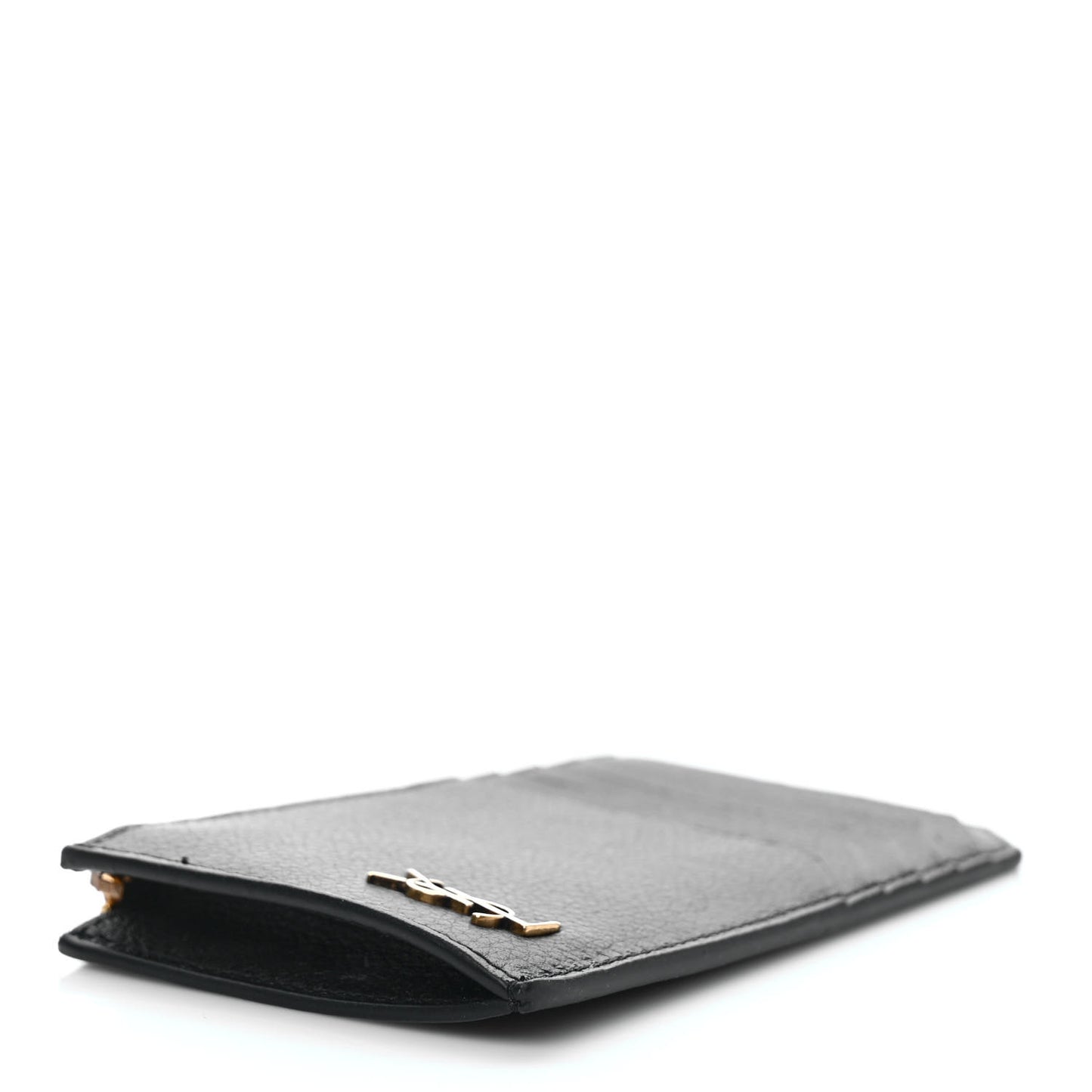 Grained Calfskin Monogram 5 Fragments Zip Pouch Card Holder Black