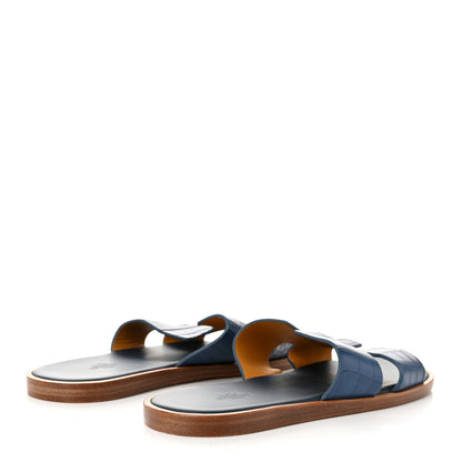 Hermes Matte Niloticus Crocodile Mens Izmir Sandals 44 Mykonos 4 of 10