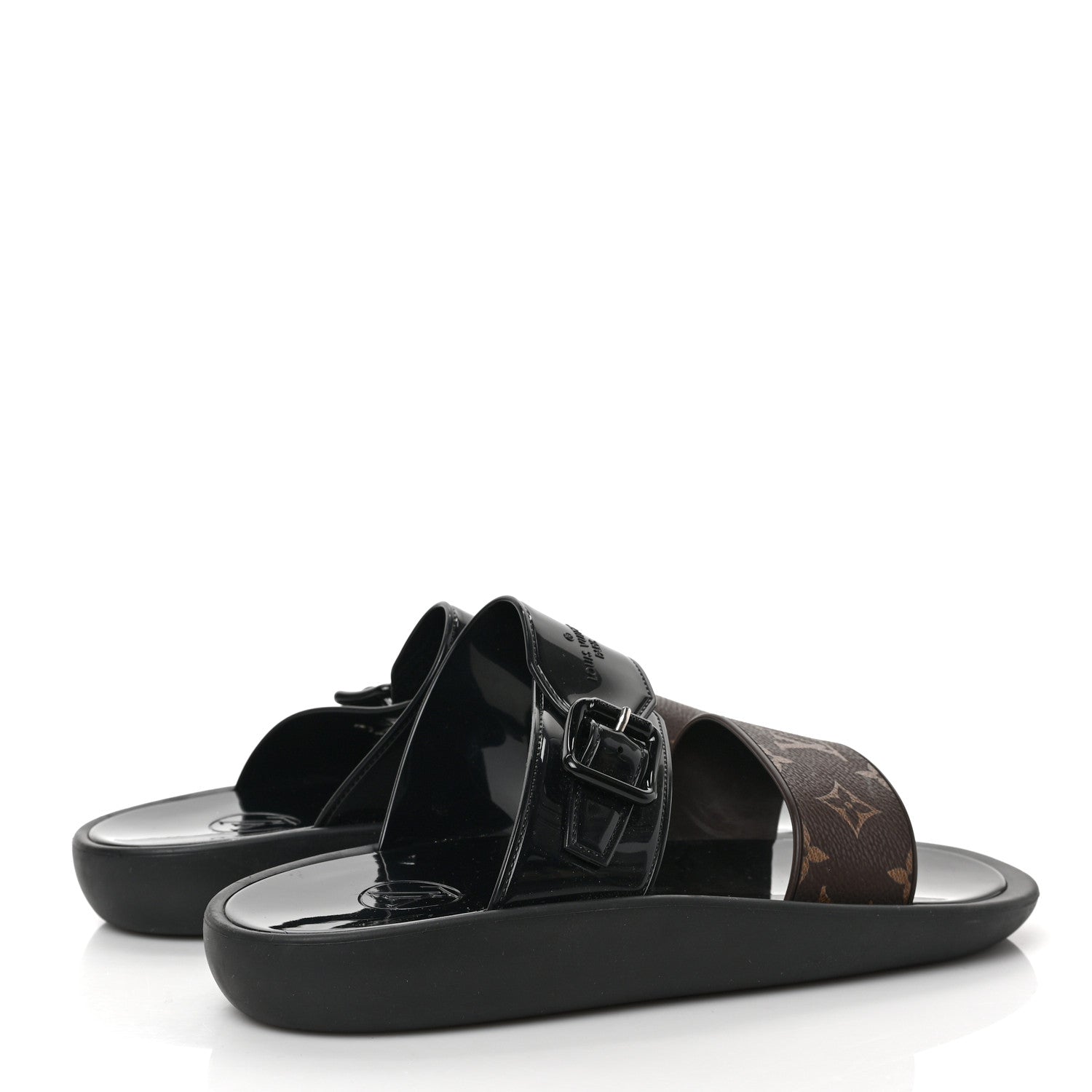 Louis Vuitton Monogram Sunbath Flat Mule Sandals 41 Black 4 of 7