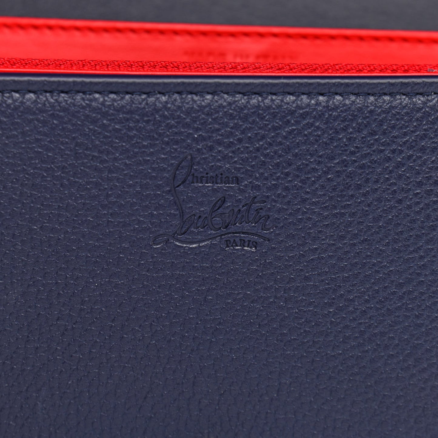 Calfskin Spikes Loubinthesky Paloma Clutch Navy