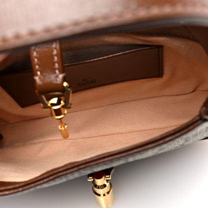 Gucci GG Supreme Monogram Azalea Calfskin Web Mini Jackie 1961 Hobo Beige Ebony Brown Sugar 5 of 9