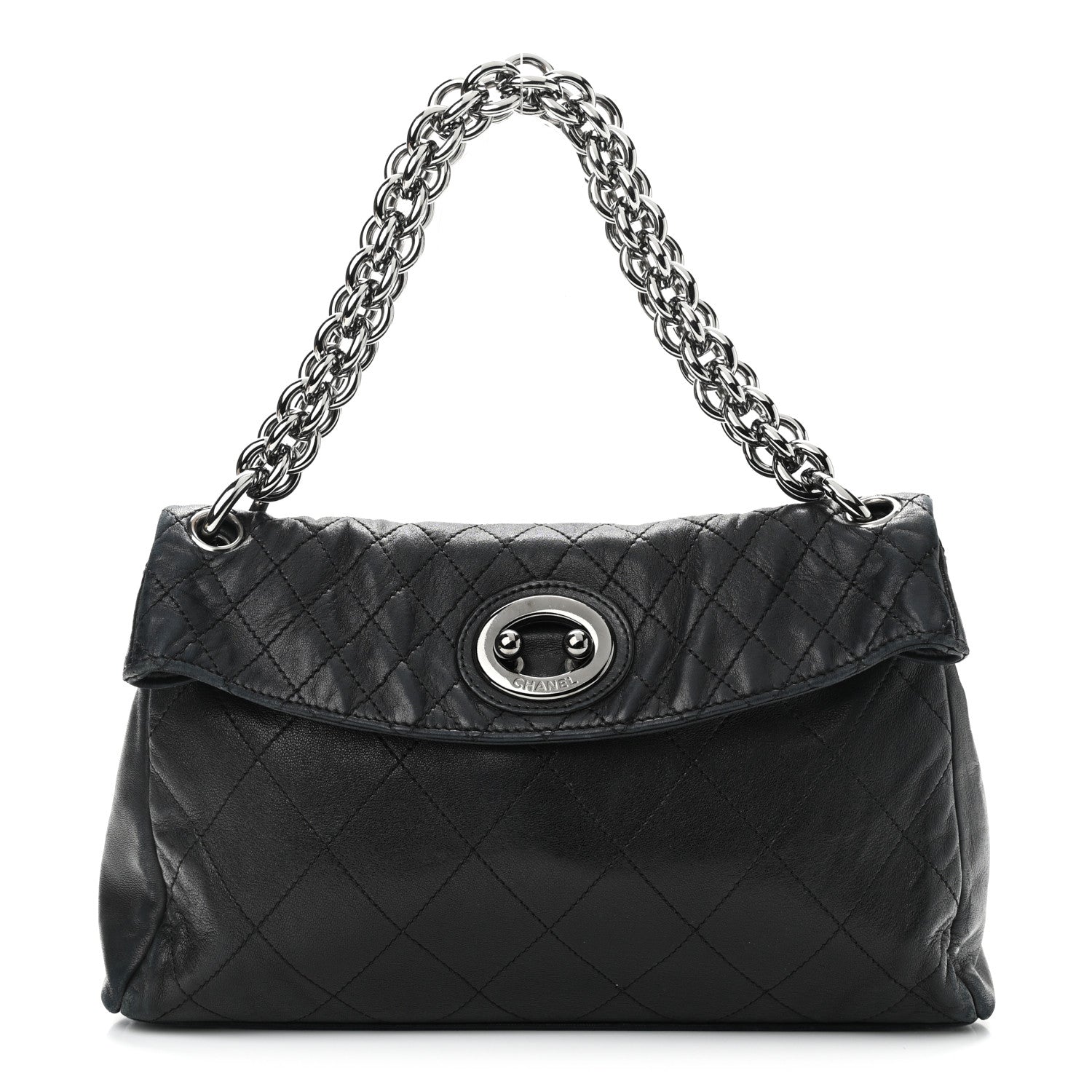 Chanel Lambskin Quilted New Lock Flap Black 1 of 10
