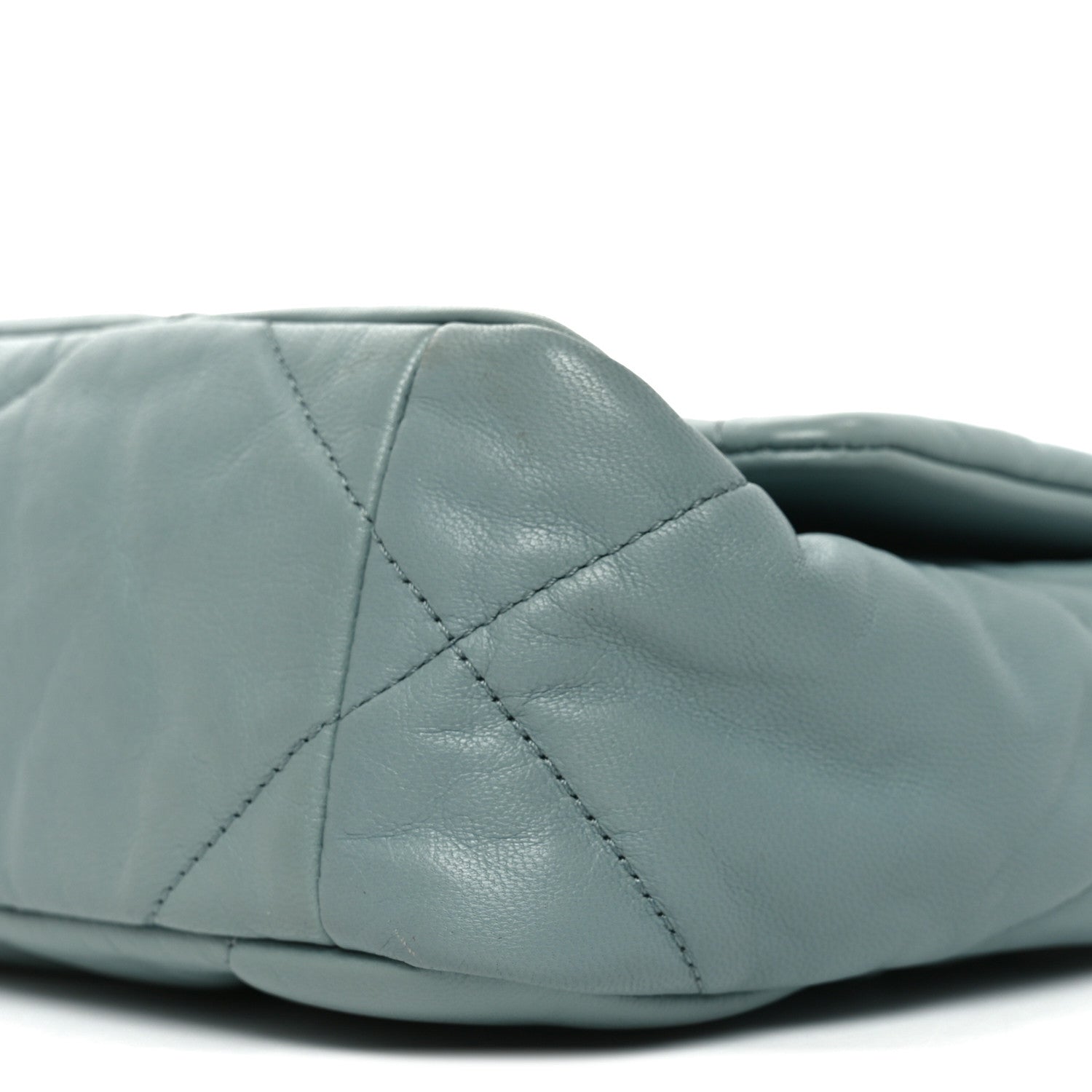 Chanel Goatskin Quilted Medium Chanel 19 Flap Light Blue 10 of 10
