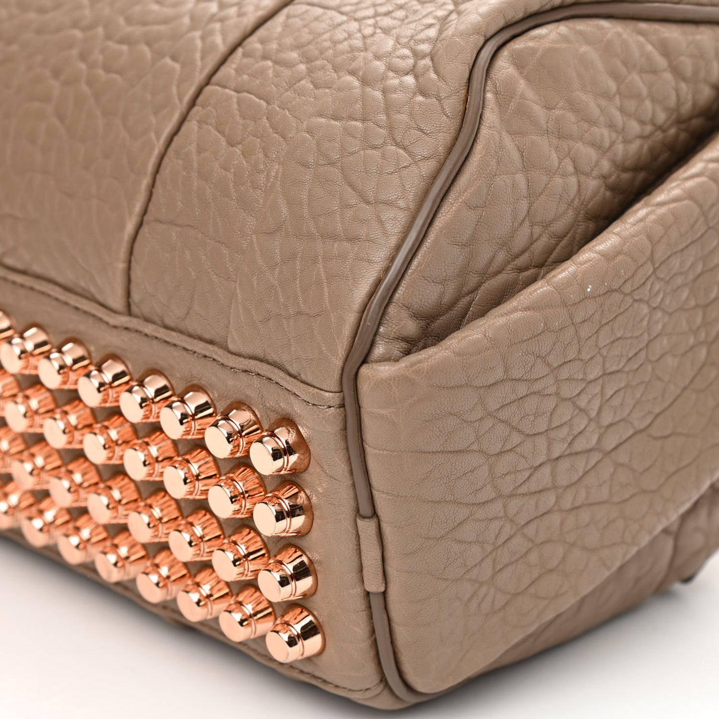 Pebbled Lambskin Mini Rockie Latte Rose Gold Hardware