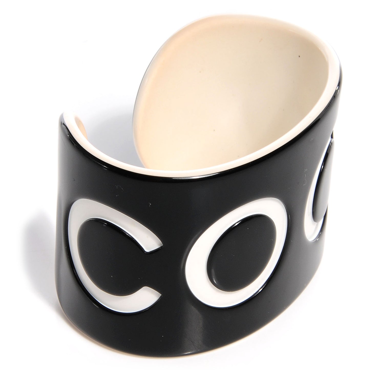 Resin Coco Wide Cuff Black White