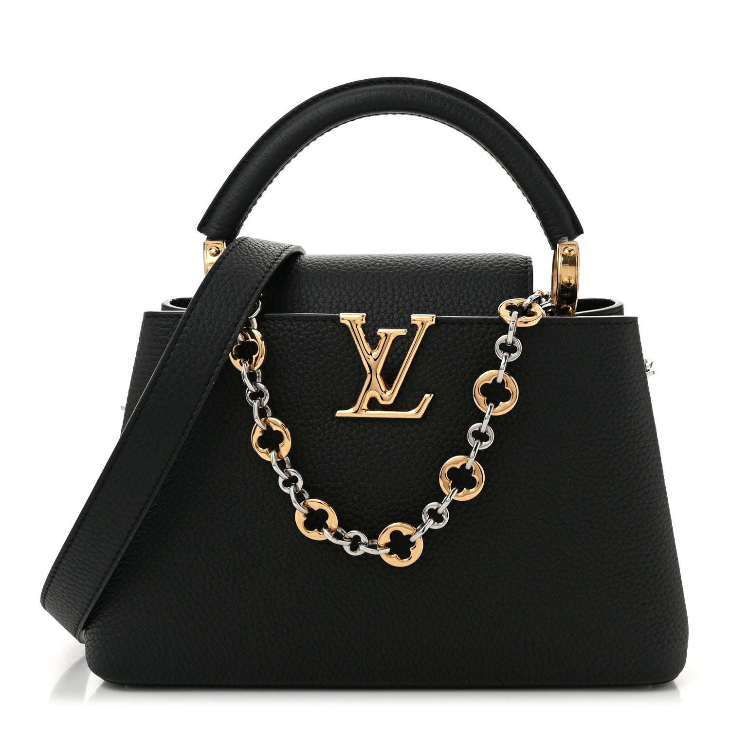 Louis Vuitton Taurillon Chain On You Capucines BB Black 1 of 9