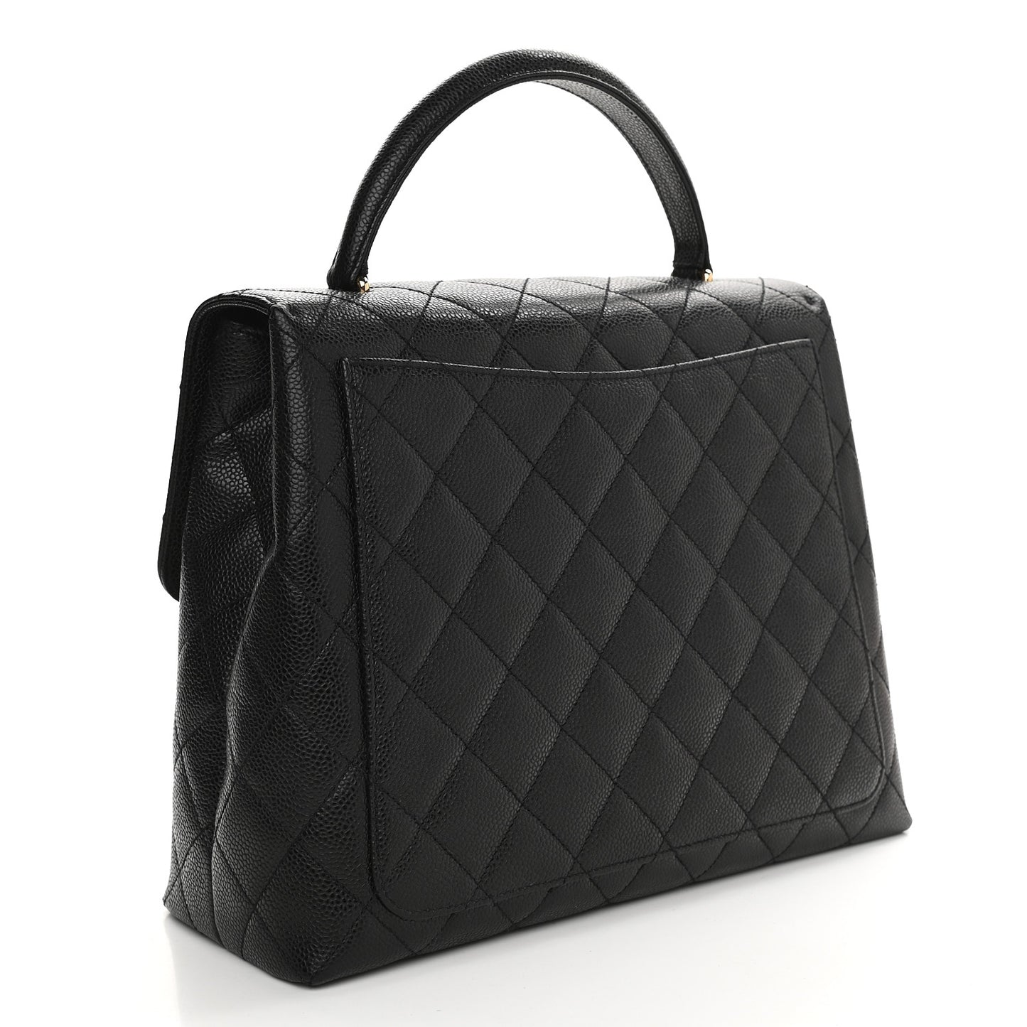 Caviar Quilted Jumbo Kelly Flap Black