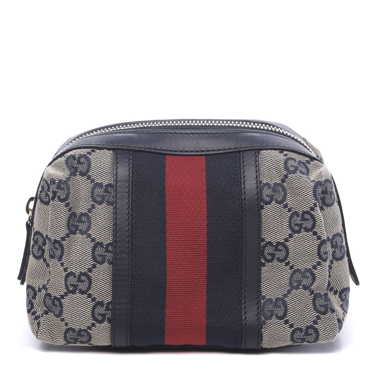 Gucci Monogram Web Small Cosmetic Case Navy 1 of 9