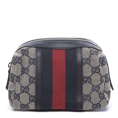 Gucci Monogram Web Small Cosmetic Case Navy 1 of 9