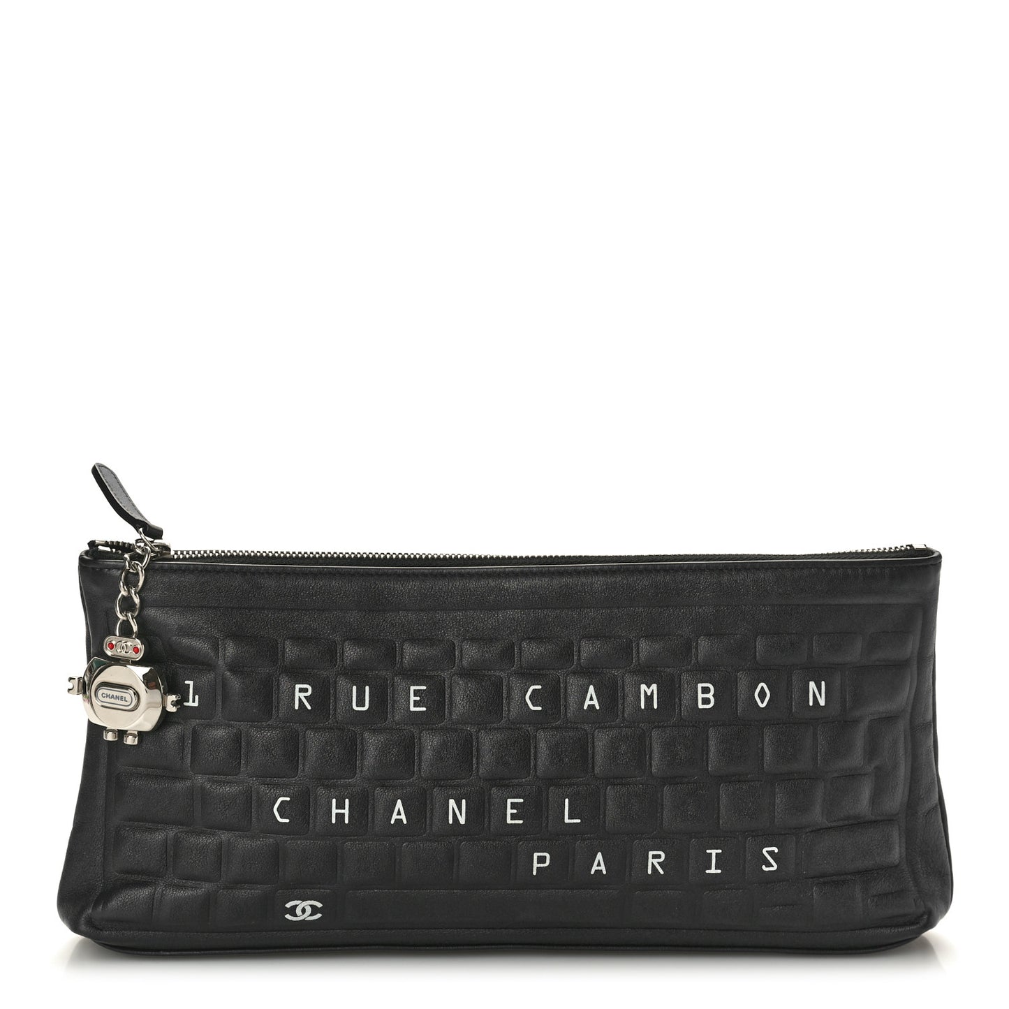 Metallic Calfskin Keyboard Pouch Black