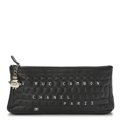 Chanel Metallic Calfskin Keyboard Pouch Black 1 of 8