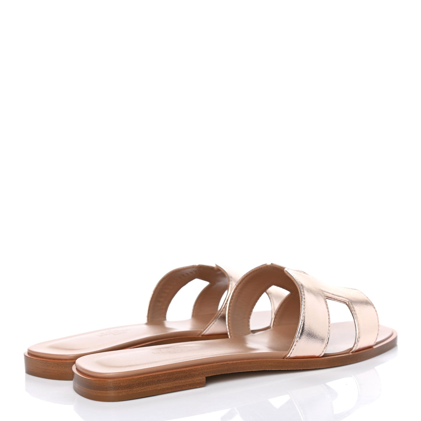 Metallic Nappa Oran Sandals 37.5 Rose Dore