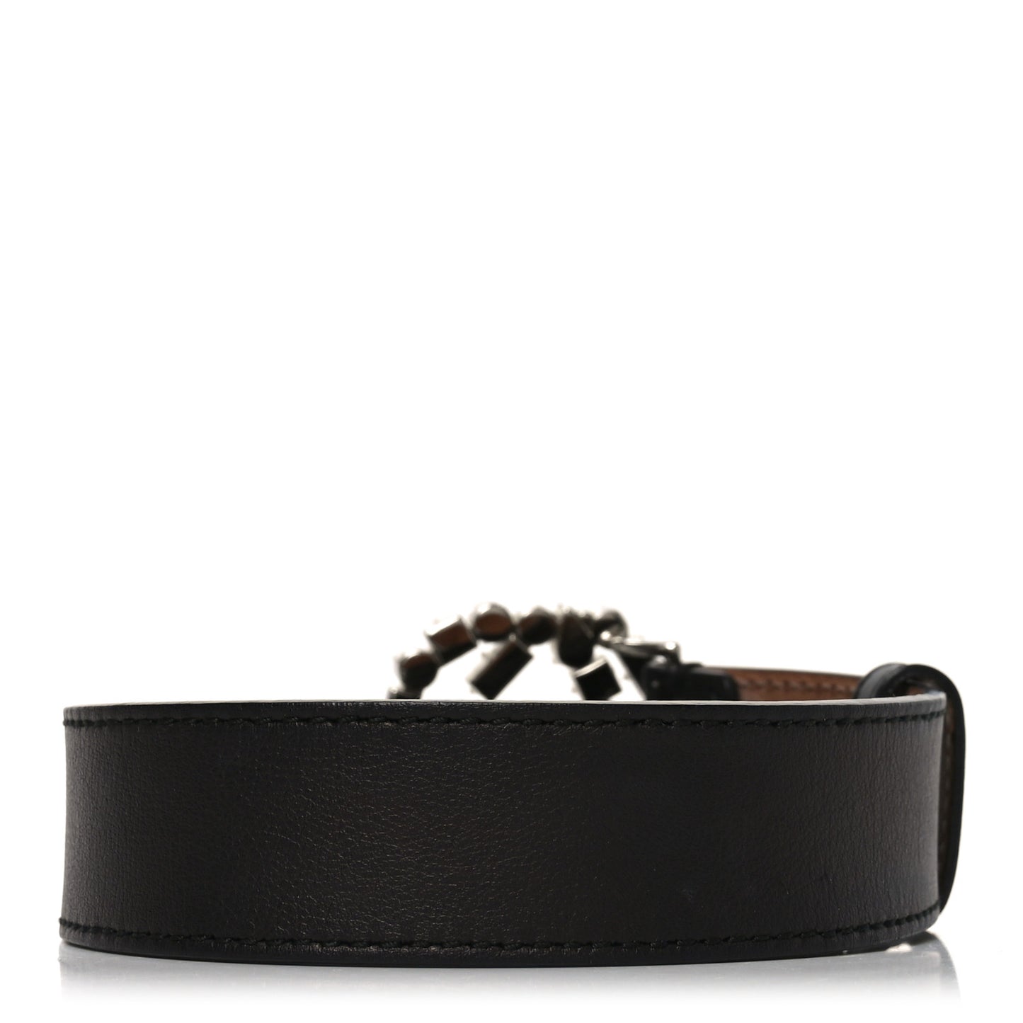 Calfskin Crystal Interlocking G 80 32 Belt Black