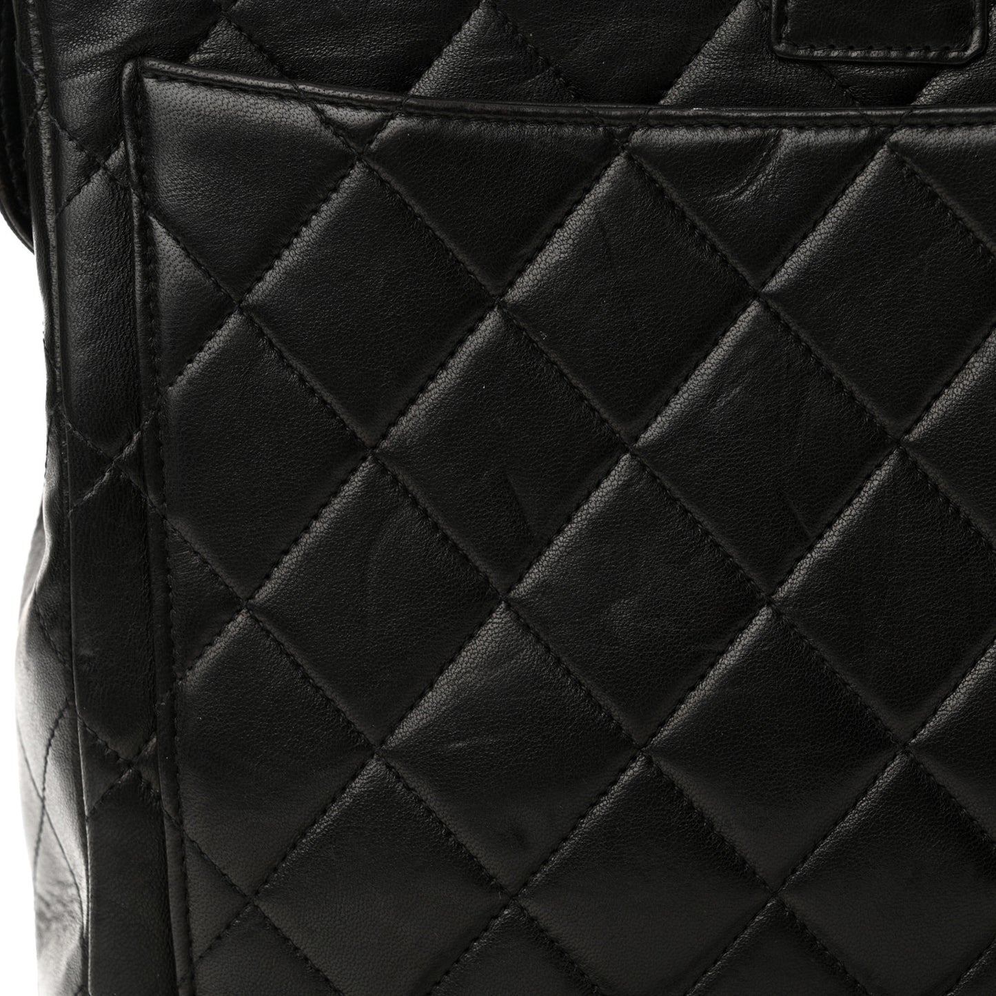 Lambskin Quilted Backpack Black