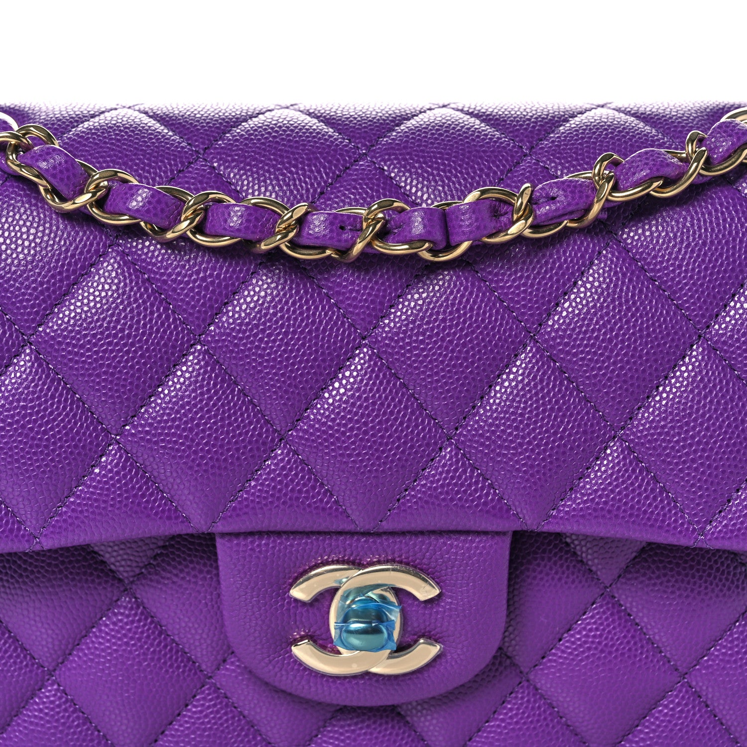 Chanel Caviar Quilted Small Double Flap Dark Purple 7 of 9