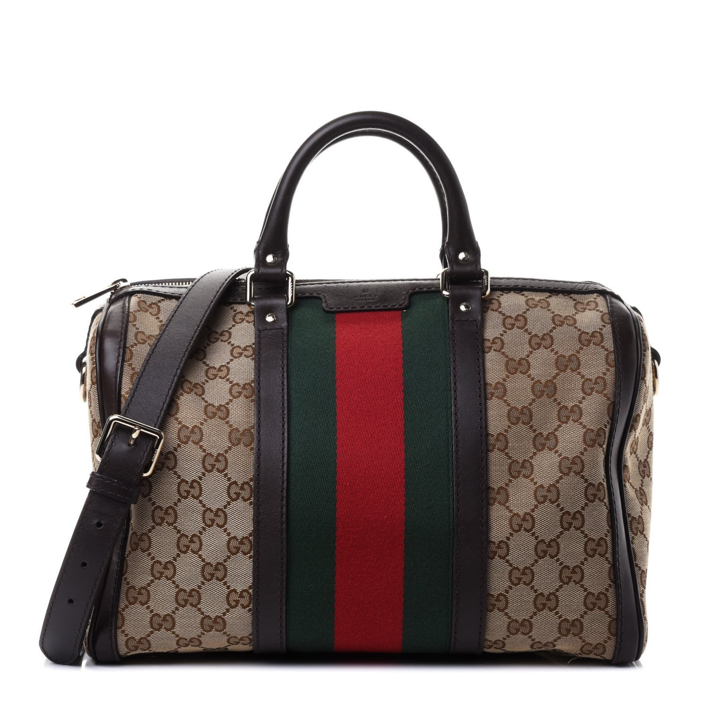 Monogram Vintage Web Medium Boston Dark Brown