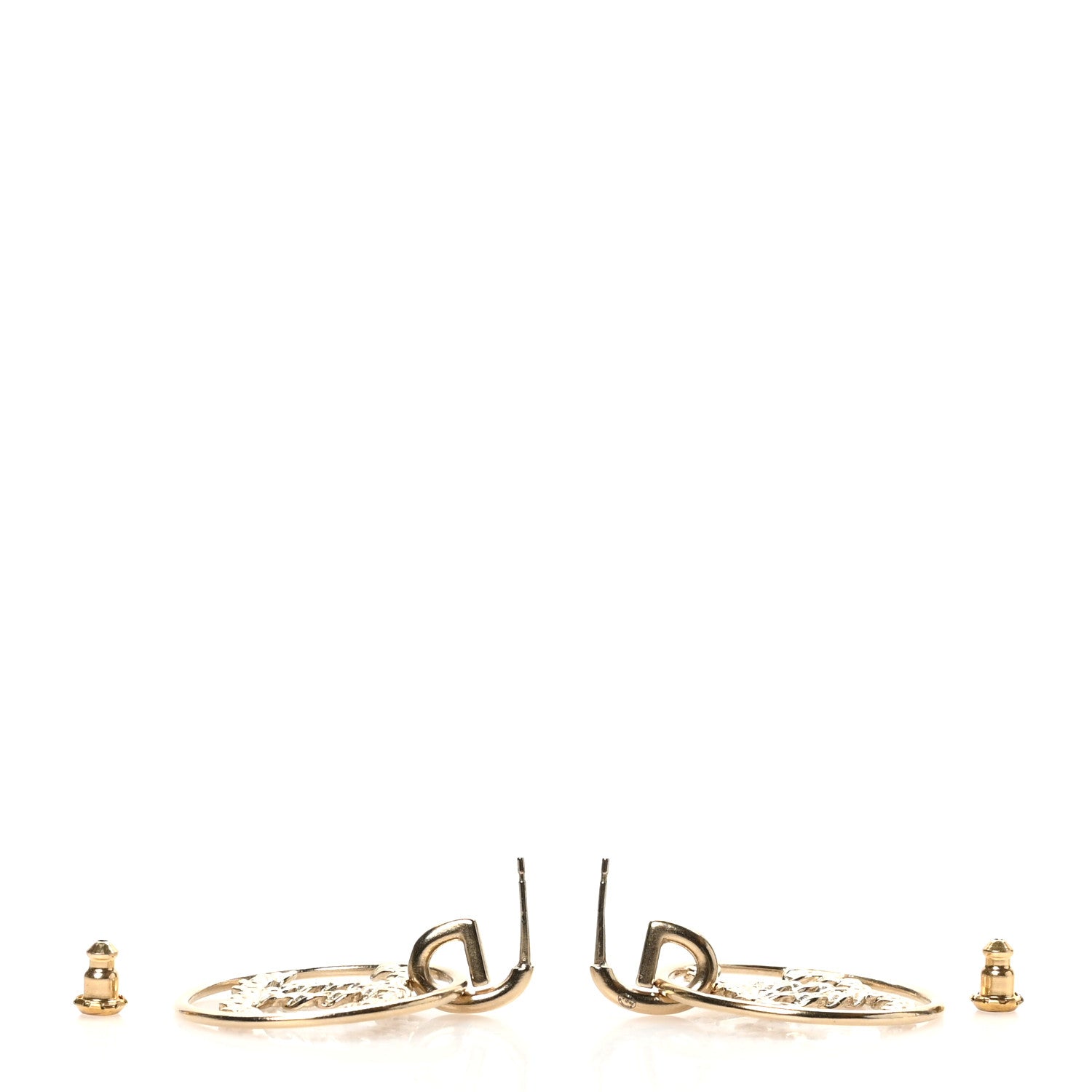 Chanel Baguette Crystal High Society CC Drop Earrings Gold 3 of 4