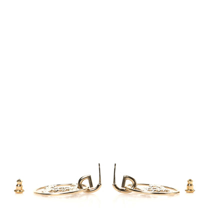 Chanel Baguette Crystal High Society CC Drop Earrings Gold 3 of 4