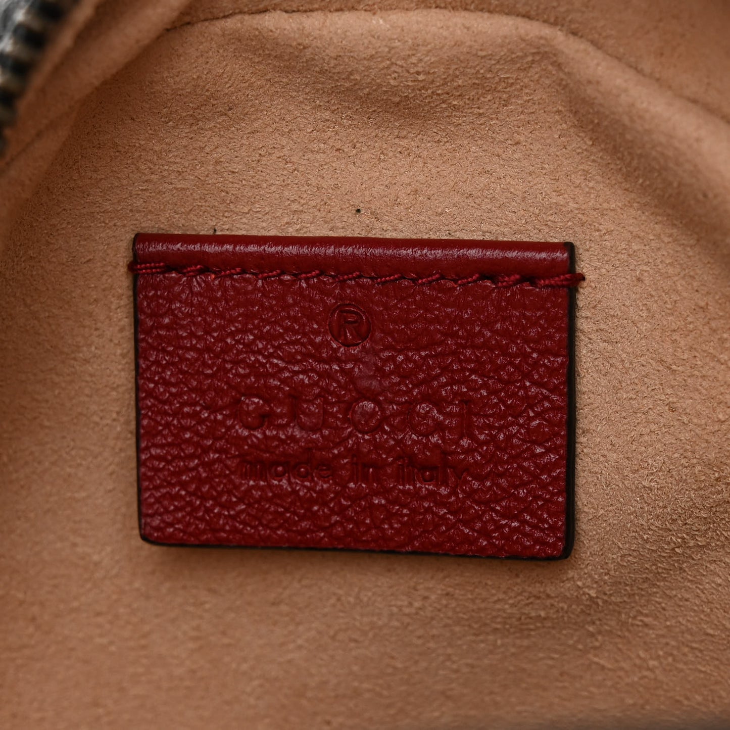 Vintage Effect Calfskin Matelasse Diagonal Mini Torchon GG Marmont Round Shoulder Bag Black Romantic Cherry
